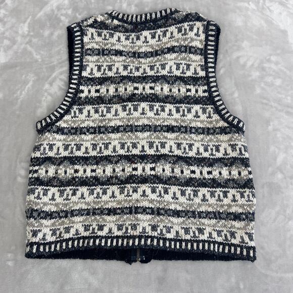 VTG Fair Isle Vest Womens Medium Chunky Knit Cozy Layering Cottagecore Preppy - Picture 6 of 8